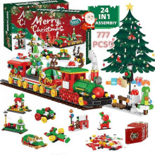 (ST-25) 2025 Advent Calendar Animal Train Kids Calendar, 24 Day Calendar Surprise Set, Christmas Countdown Gift for Toddlers, Boys and Girls