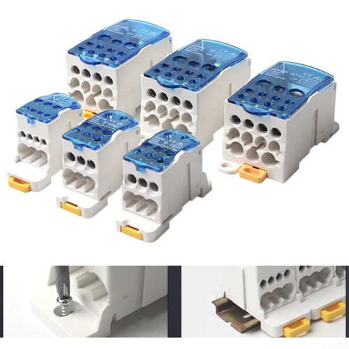 Power Junction Box Connector For DIN Rail, Insulation Protection, 80A-500A Current Rating, 80A Model 1