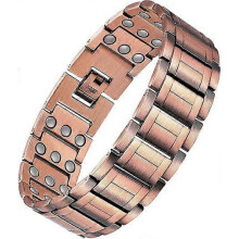 (Classic Copper) Feraco Men's Copper Bracelet, 3X Strength 99.99% Pure Copper Magnetic Bracelet with Magnet, Adjustable Length with Sizing Tool
