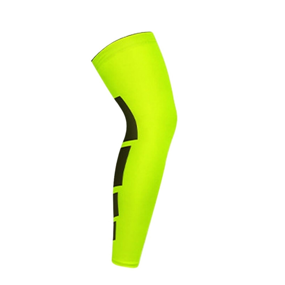 Leg Support Recovery Compression Leg Sleeves Full Length Stretch Green M For Football Basketball Cycling Knee