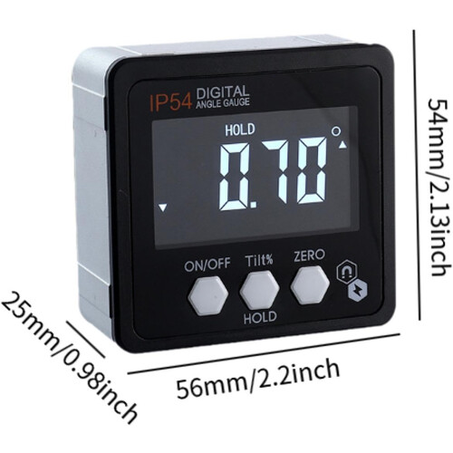 Digital Inclinometer Protractor 4x90-Degree Backlit Digital Angle Finder 2