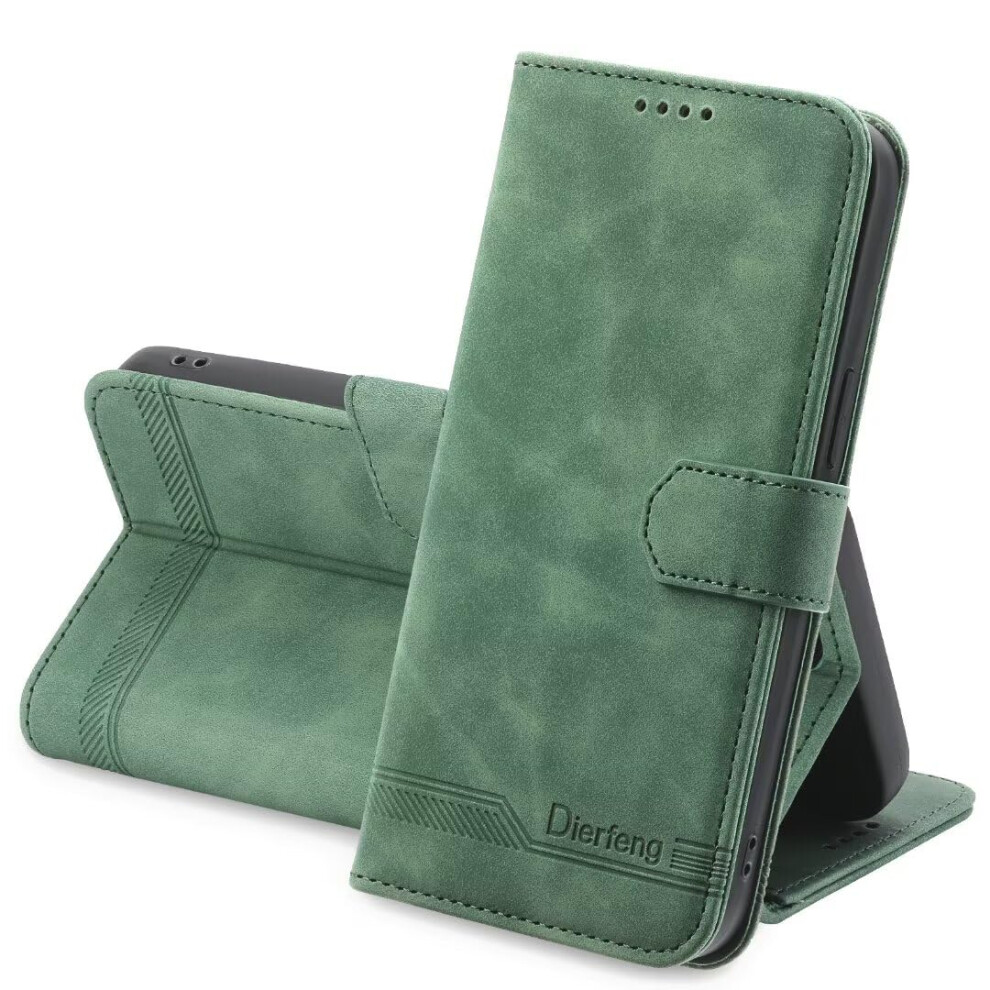 Case For Sony Xperia 10 Vi Leather Notebook Wallet With Shock-Absorption, Kickstand, Card Holder, Slim Flip Cover, Green 9393856218660