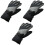 3Pcs Men'S Water Resistant Windproof Warm Adjustable Ski Gloves Gray 3