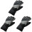 3Pcs Men'S Water Resistant Windproof Warm Adjustable Ski Gloves Gray 2