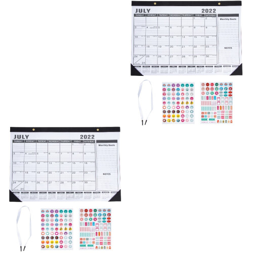 2Pcs Household Monthly Calendar Multi-Function Desk Hanging Calendar 2