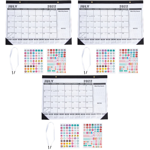 3Pcs Household Monthly Calendar Multi-Function Desk Hanging Calendar 2