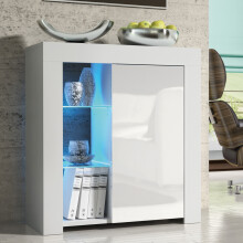 Serene 83cm Sideboard LED - White Gloss Doors