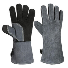 (2415 black and gray 16-inch) Heat-resistant Gloves Aluminum Foil Microwave Oven Baking Insulation Fireplace Oven Gloves