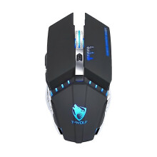 per Twolf Q15 6buttons 1600 dpi wireless ricaricabile mute mouse da gioco per ufficio con respirazione a 7 colori