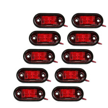 (Red) 10Pcs Warning Light Led Diode Light Oval Clearance Trailer Truck Orange White Red Led Side Marker Lamp 12v 24v Truck Accessorie