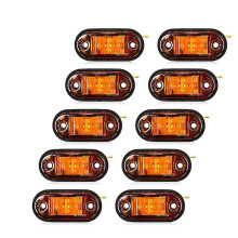 (Amber) 10Pcs Warning Light Led Diode Light Oval Clearance Trailer Truck Orange White Red Led Side Marker Lamp 12v 24v Truck Accessorie