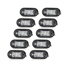 (White) 10Pcs Warning Light Led Diode Light Oval Clearance Trailer Truck Orange White Red Led Side Marker Lamp 12v 24v Truck Accessorie