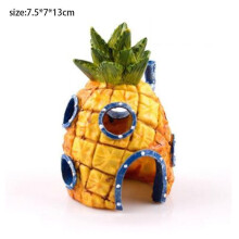 (A) Cartoon Fish Tank Decor Figures Ornaments Simulation Resin Pineapple House Fish Tank Decoration Landscaping Aquarium Accessories