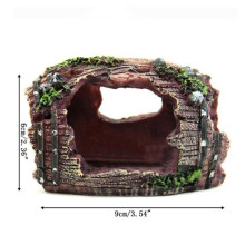 (D) Cartoon Fish Tank Decor Figures Ornaments Simulation Resin Pineapple House Fish Tank Decoration Landscaping Aquarium Accessories