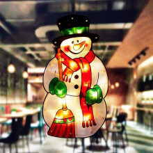 (Large sweeping snowman) Led Wall Hanging Suction Lamp Christmas Shop Window Decoration Lamp Holiday Scene Layout Ambience Light