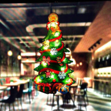 (Large christmas tree) Led Wall Hanging Suction Lamp Christmas Shop Window Decoration Lamp Holiday Scene Layout Ambience Light
