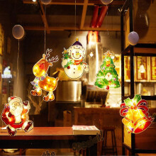 (No. 1 combination small painted 5) Led Wall Hanging Suction Lamp Christmas Shop Window Decoration Lamp Holiday Scene Layout Ambience Light