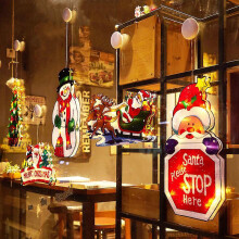 (No. 2 combination large painted 5) Led Wall Hanging Suction Lamp Christmas Shop Window Decoration Lamp Holiday Scene Layout Ambience Light