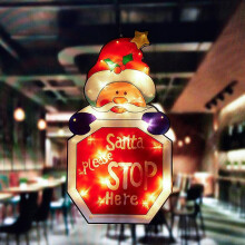(Large stop elderly) Led Wall Hanging Suction Lamp Christmas Shop Window Decoration Lamp Holiday Scene Layout Ambience Light