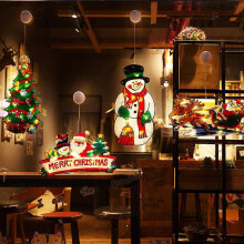 (No. 4 combination) Led Wall Hanging Suction Lamp Christmas Shop Window Decoration Lamp Holiday Scene Layout Ambience Light
