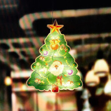 (Painted christmas tree) Led Wall Hanging Suction Lamp Christmas Shop Window Decoration Lamp Holiday Scene Layout Ambience Light