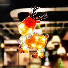(Painted deer) Led Wall Hanging Suction Lamp Christmas Shop Window Decoration Lamp Holiday Scene Layout Ambience Light