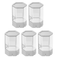 (White) Set Of 5 Acrylic Blind Box Holder Collectible Figure Display Shelf Minifigure Presentation Rack Block Toy Organizers  White