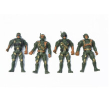 (9cm army green soldier) 4Cps 5-joint Soldier 9cm Soldier Special Forces Soldier Boy Static Model Sand Table Toy
