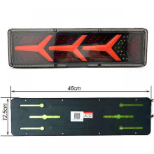 (1pcs 46x12.5) 1Pcs 21w Truck Trailer Rear Lights Camper Tail Lights Led 24v Waterproof Guide Y Series Warning Fog Lamp For Caravans Ute Suv