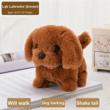 (04 plush toys) Electronic Pet Dog Toy Walking Interactive Dog Plush Doll Toys Vibrating Automatic Moving Electric Puppy Gift For Baby Kids