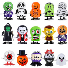 (15b halloween clockwork suit) Halloween Wind-up Toy Suit Movable Winding With Eyes Jumping Ghost Tooth Witch Witch Gift