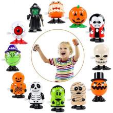 (Halloween clockwork 12 c series) Halloween Wind-up Toy Suit Movable Winding With Eyes Jumping Ghost Tooth Witch Witch Gift