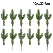 (10pcs style a) 10Pc Christmas Tree Branch Christmas Decor Mini Artificial Pine Needles Garland Fake Plant Diy Xmas Festival Party Home Supplies