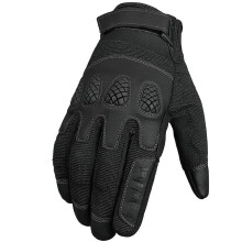 (S, N28 black) Anti-slip Touch Screen Full Finger Gloves Racing Off-road Riding Electrombile Gloves