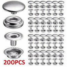 (200pcs) 200/100Pcs 15mm Snap Kit, Marine Grade Snap Fastener Stainless Steel Snap Buttons For Boat Cover,sewing Leather Products,canvas