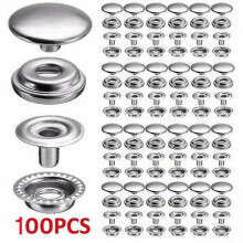 (100pcs) 200/100Pcs 15mm Snap Kit, Marine Grade Snap Fastener Stainless Steel Snap Buttons For Boat Cover,sewing Leather Products,canvas