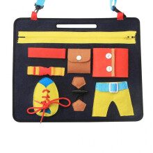 (New puzzle learning board 32*28) Learning Board Educational Toys For Children And Infants Dressing Release Buckle Portable Felt Learning Board