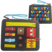 (New single page learning board) Learning Board Educational Toys For Children And Infants Dressing Release Buckle Portable Felt Learning Board