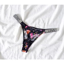 (S, Multicolor) Sexy Women Pantie Crystal Rhinestone Underwear Thongs Low Rise Fitness Gym Underwearpanties