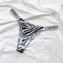 (Xl, Zebra) Sexy Women Pantie Crystal Rhinestone Underwear Thongs Low Rise Fitness Gym Underwearpanties