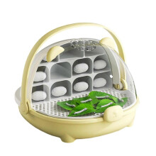 (yellow) Silkworm Breeding Container With Ventilated Lid Clear Observation Box For Silkworm Health Growth And Hatching Supply  yellow