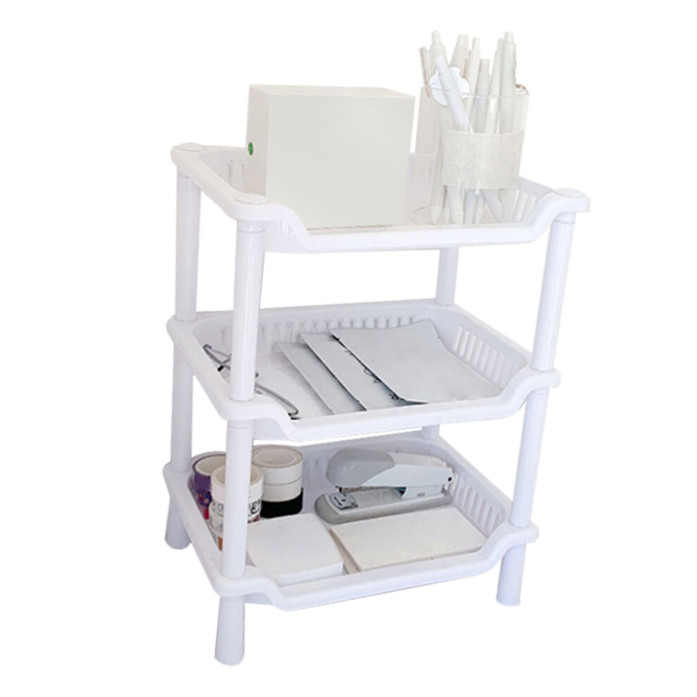 3-Tier Plastic Bathroom Countertop Organizer Storage Shelf Rack, Detachable, 315G 4621352606960
