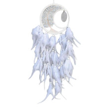 (White) Vintage Feathered Tassels Pendant Ornament Crystal Stone Dreamcatchers Wall Hanging for Car and Home Interior Decoration  watermelon red