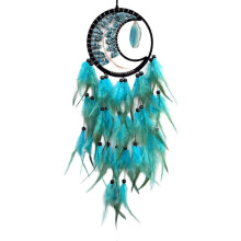 (Blue) Vintage Feathered Tassels Pendant Ornament Crystal Stone Dreamcatchers Wall Hanging for Car and Home Interior Decoration  watermelon red