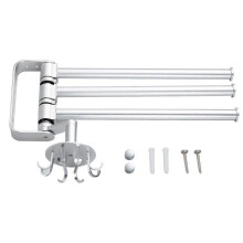 (Silver) Space Aluminum Rotating Towel Rack Pot Shovel Paper Tissue Holder  Silver