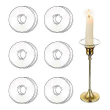 Glass Candle Drip Catchers for Taper Candles - 12 Pack Bobeches for Candlestick Holders, Drip Protectors & Rings