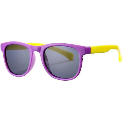 (Purple-Yellow) Ized Tpee Flexible Frame 100% Uv Kids Sunglasses