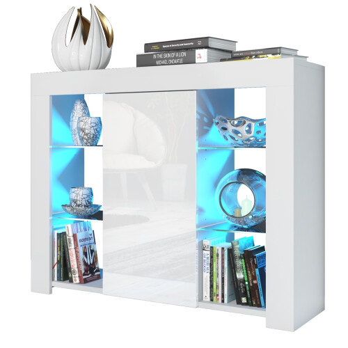 Creative Furniture Harbor 97cm Sideboard LED - White Gloss Doors 2