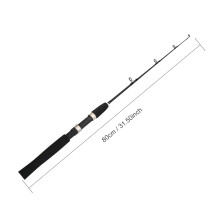 80cm Tragbarer 4-teiliger Teleskop-Fischerrute Schwarz, Leicht und Robust