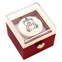 (Red) Elegant Reversible Ring Box with Candle Holder Anniversary Ring Box Wear resistant Jewelry Case Creative Gift for Couple  White